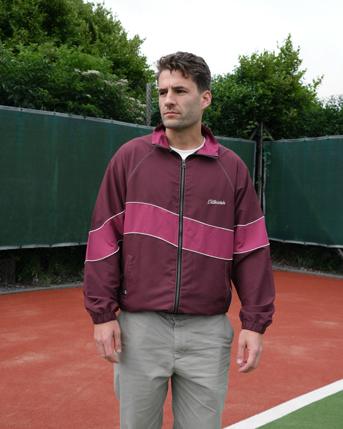 Burgundy Retro Shell Jacket OutsideIn