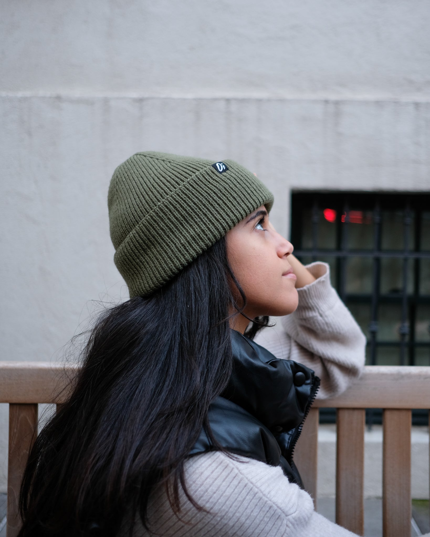 Olive Green Elements Beanie